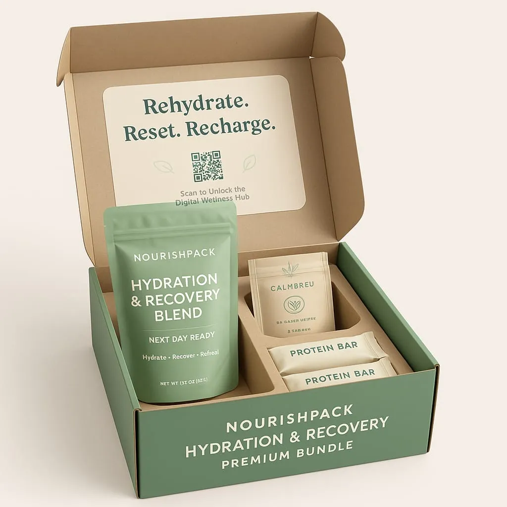 rehydrate, reset, recharge scan to connect nourishpack